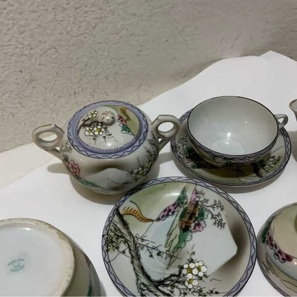 Vintage, Hand Painted Japanese Tea Set Antique - Picture 8 of 16